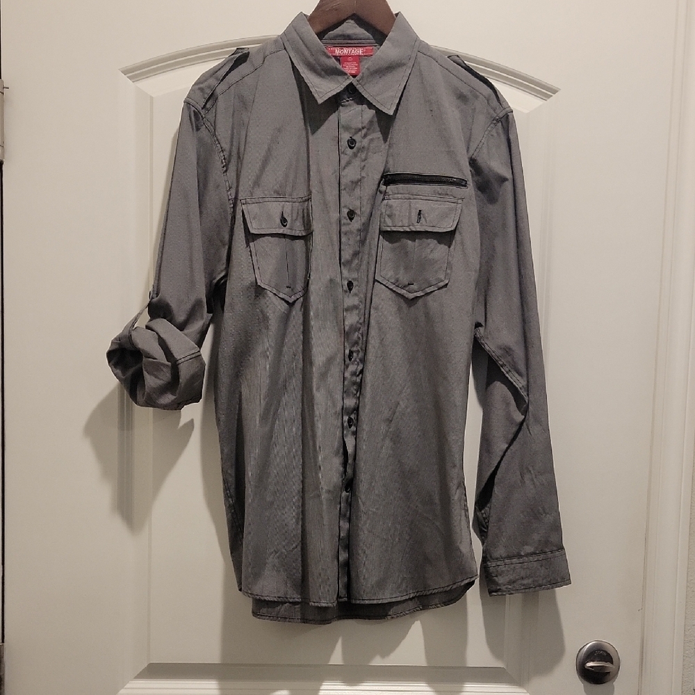 Gray Button-Up Shirt